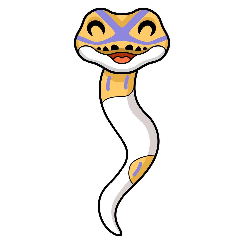 mignonne banane pie Balle python dessin animé vecteur