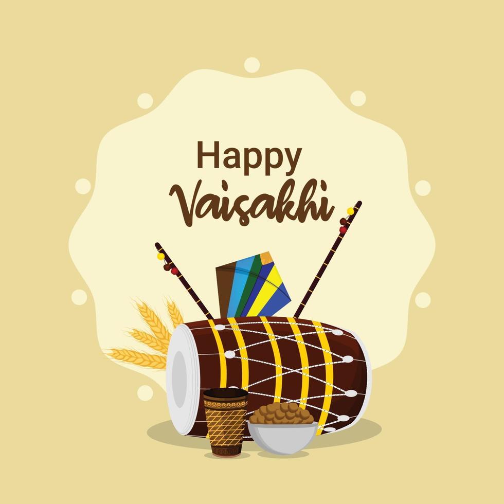 fond de célébration du festival sikh vaisakhi heureux avec illustration créative vecteur