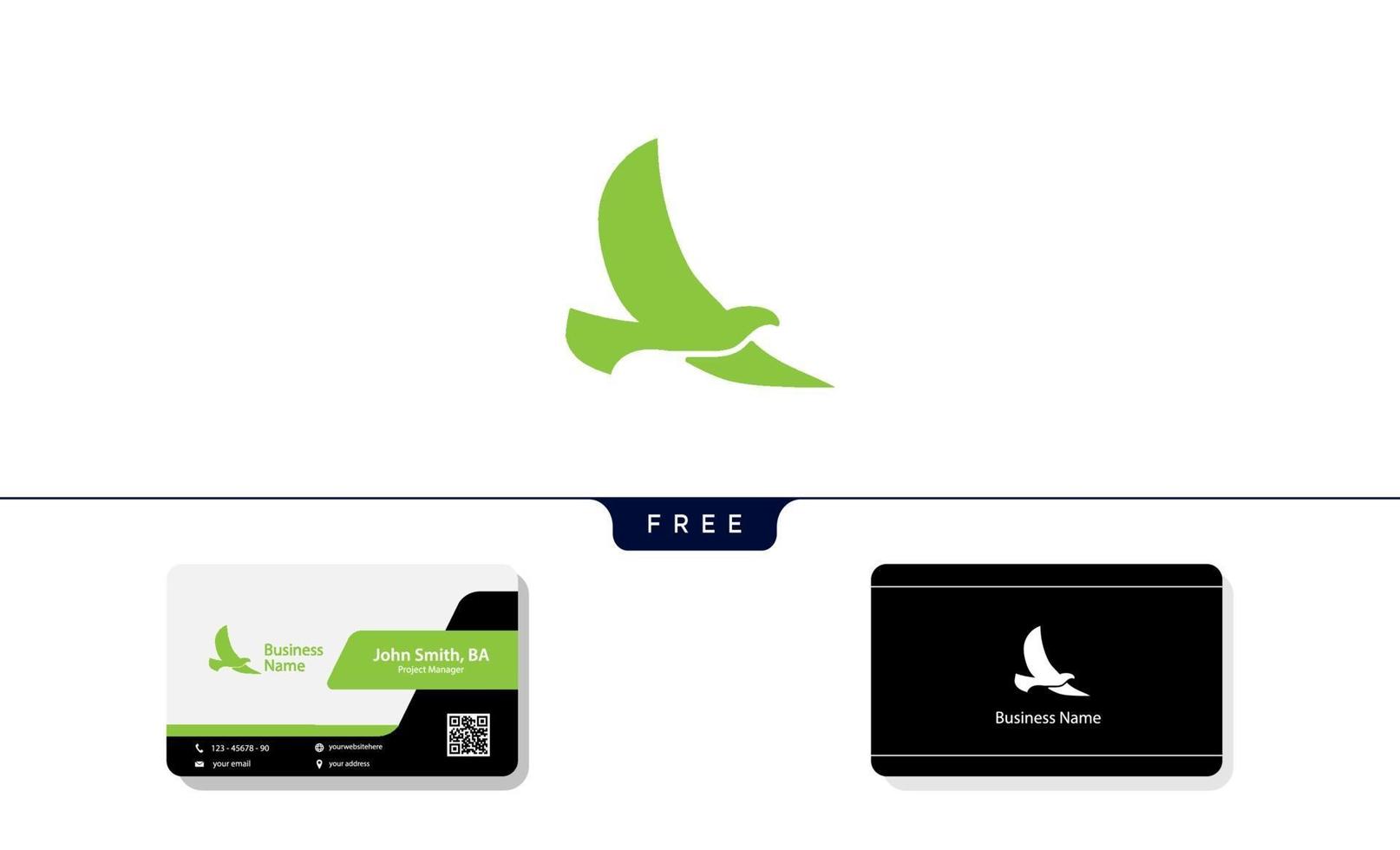 vecteur de conception de logo de concept de feuille d'oiseau. conception de cartes de visite
