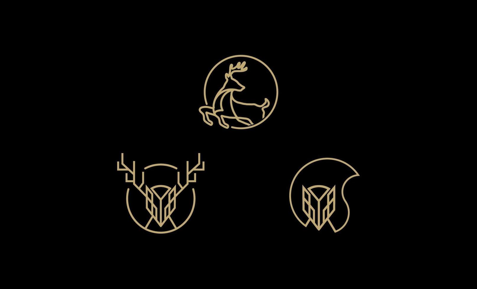 modèle de vecteur de conception de logo art ligne cerf