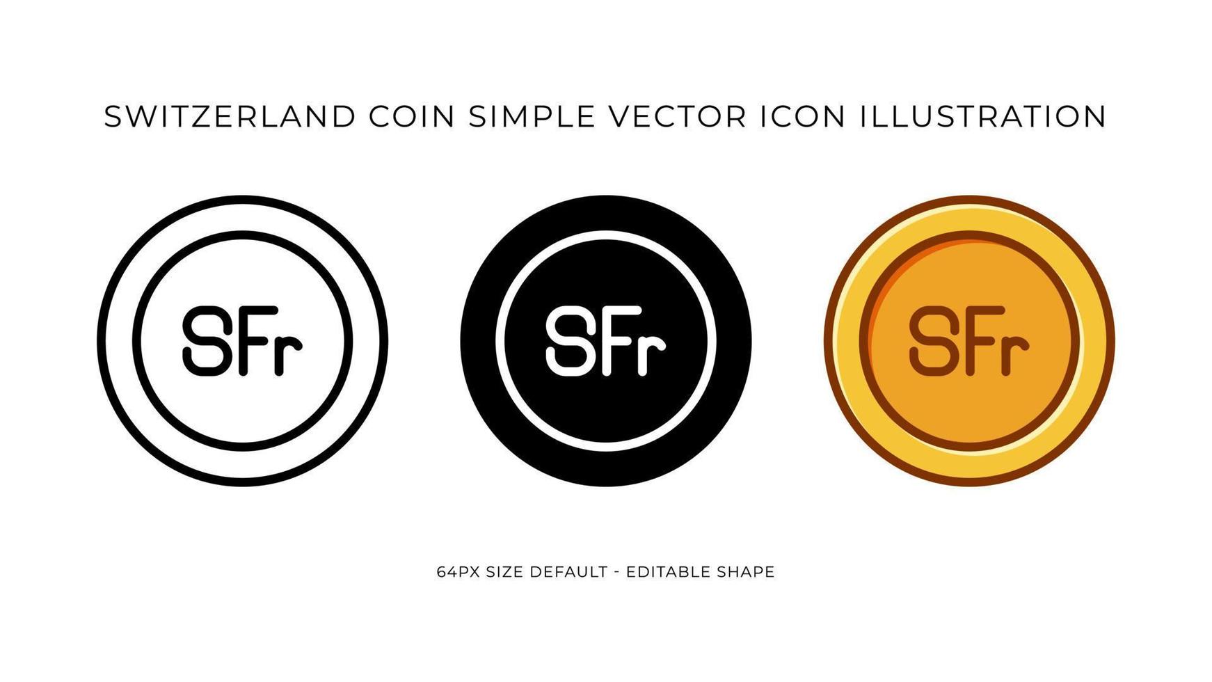 Suisse franc pièce de monnaie Facile vecteur icône illustration