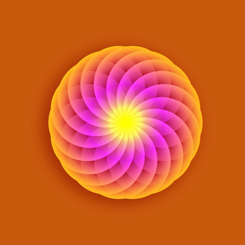 coloré lotus fleur de vie. sacré géométrie. Indien fleurs symbole de harmonie et équilibre. signe de pureté. torus mandala logo conception vecteur isolé sur Orange Contexte