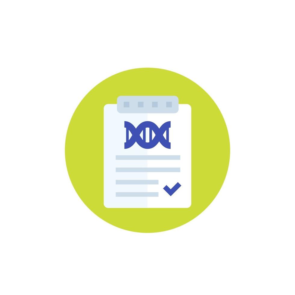 Icône de résultats de test ADN, vector