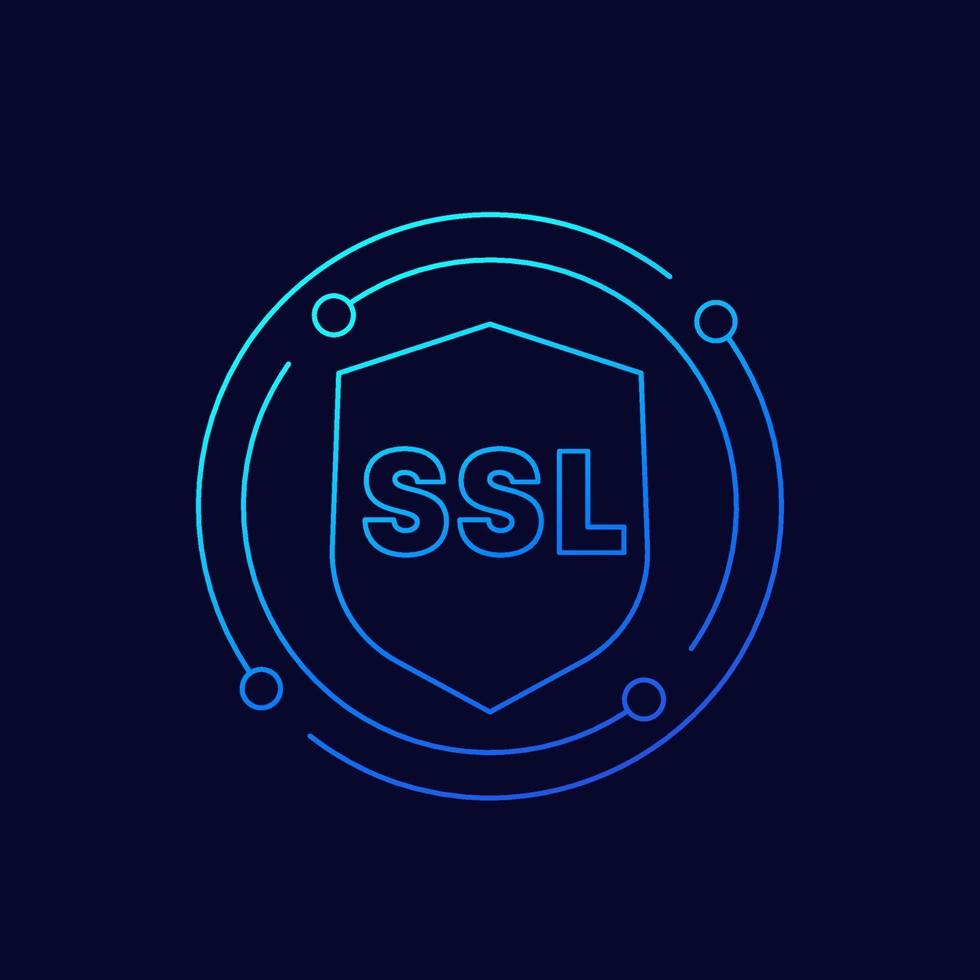 icône de ligne de vecteur sécurisé ssl