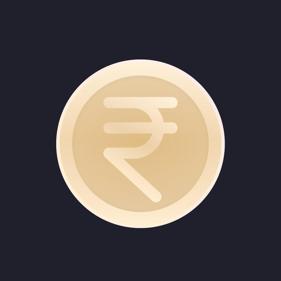 icône de vecteur de pièce de monnaie roupie indienne