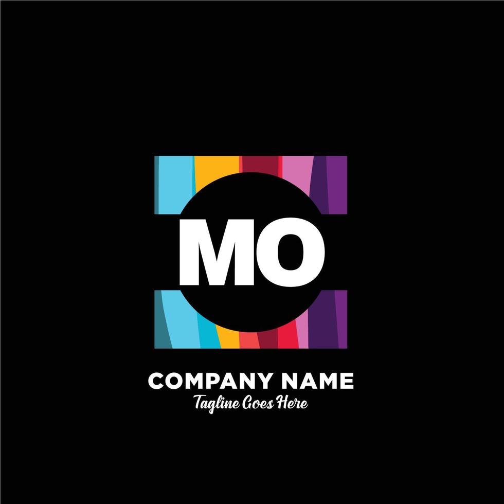 mo initiale logo avec coloré modèle vecteur