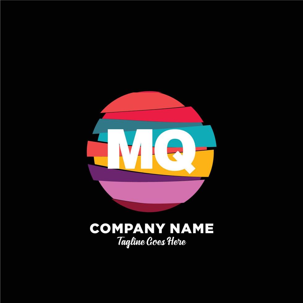 mq initiale logo avec coloré modèle vecteur