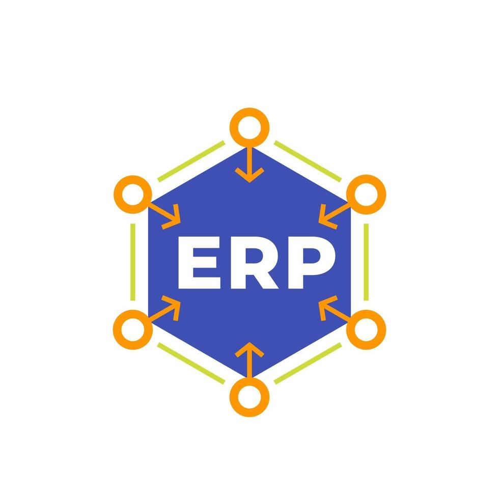 icône de vecteur de logiciel erp pour le web