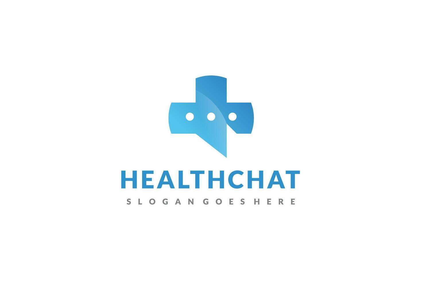 Logo de chat de santé vecteur