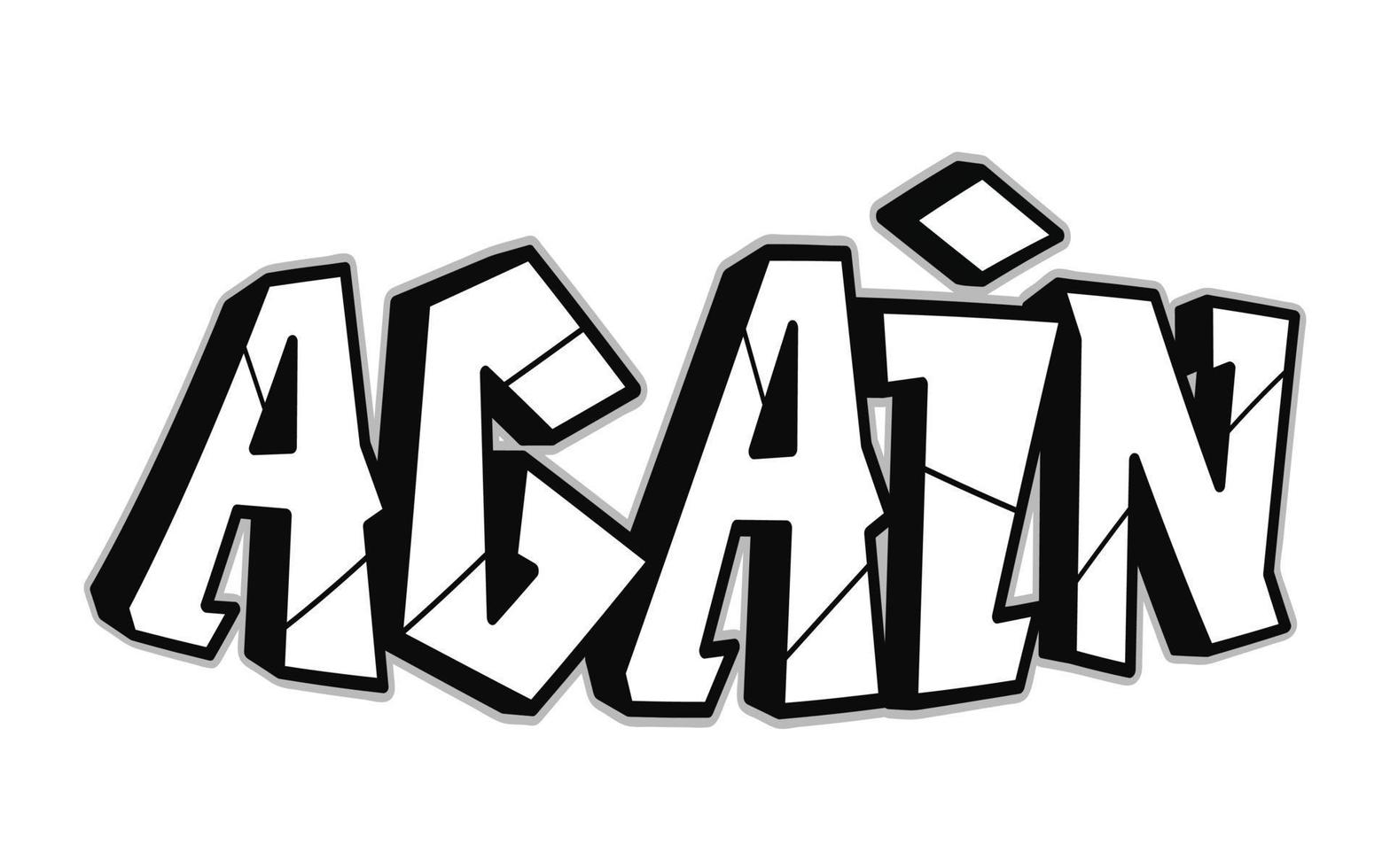 encore mot trippant psychédélique graffiti style des lettres. vecteur main tiré griffonnage dessin animé logo encore illustration. marrant cool trippant des lettres, mode, graffiti style impression pour T-shirt, affiche concept