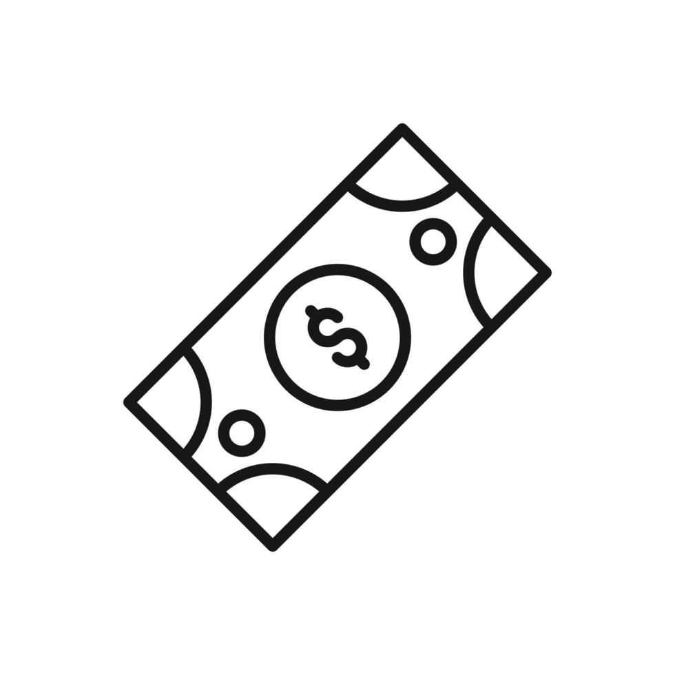 modifiable icône de dollar billet de banque, vecteur illustration isolé sur blanc Contexte. en utilisant pour présentation, site Internet ou mobile app