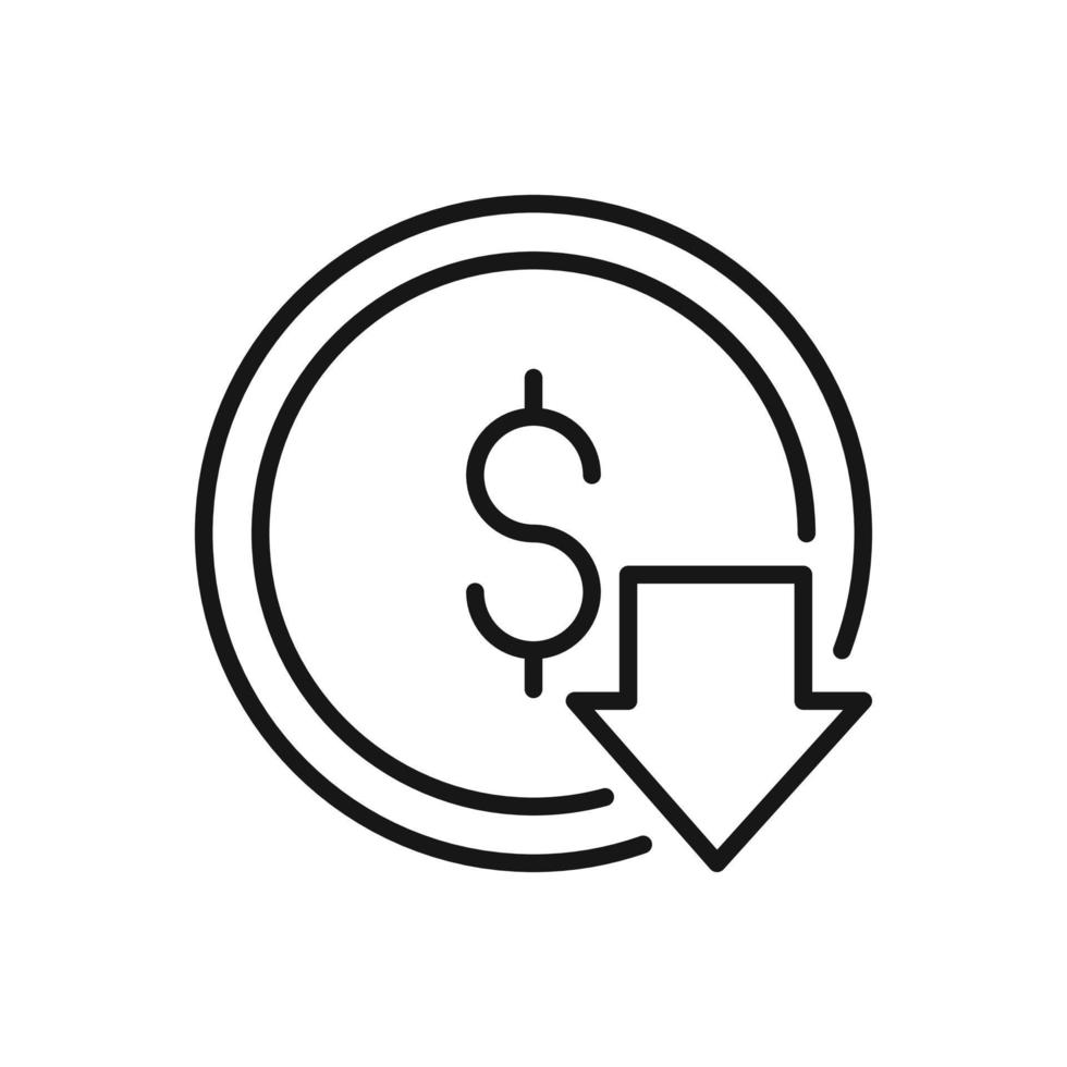 modifiable icône de dollar échange taux affaibli , vecteur illustration isolé sur blanc Contexte. en utilisant pour présentation, site Internet ou mobile app