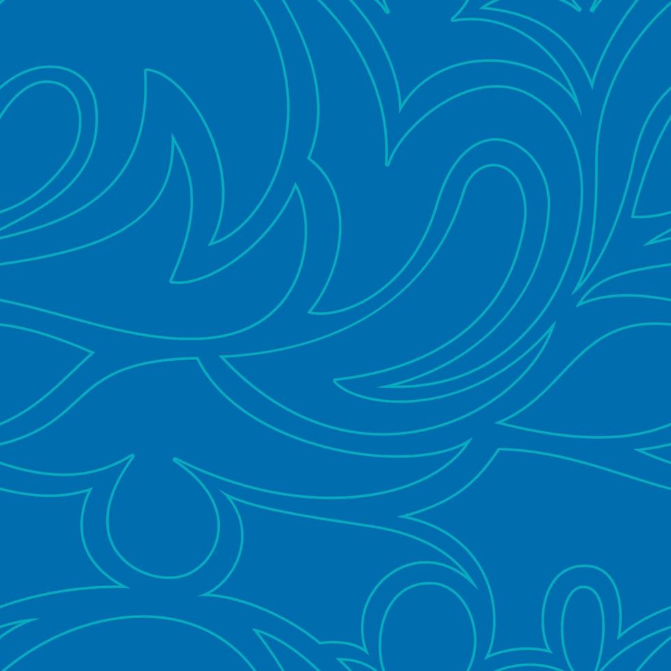 modèle sans couture de vecteur de formes abstraites dans un style linéaire de couleur turquoise isolé sur fond bleu.
