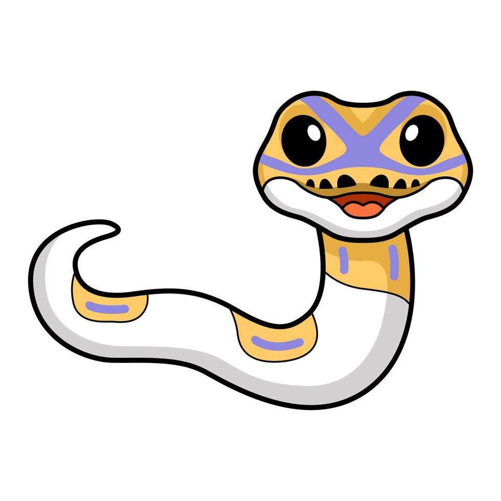 mignonne banane pie Balle python dessin animé vecteur