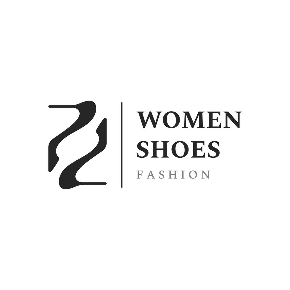 main tiré élégant et luxe haute talon Créatif aux femmes des chaussures Créatif logo conception. modèle pour entreprise, aux femmes chaussure boutique, mode, beauté. vecteur