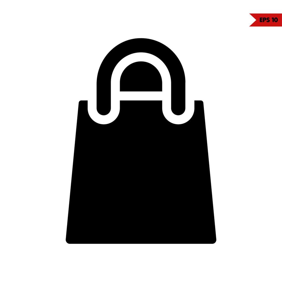 icône de glyphe de sac à provisions vecteur