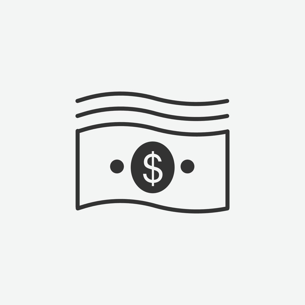 icône du dollar, illustration vectorielle de l'argent symbole. design plat financier et bancaire avec des éléments pour les concepts mobiles et les sites Web vecteur