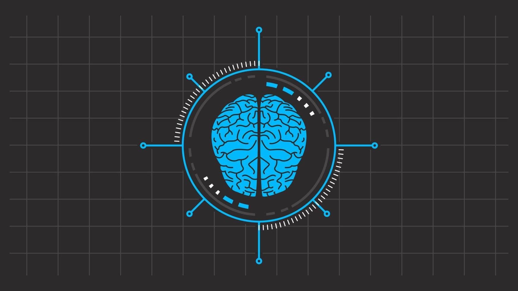 un illustration de artificiel intelligence dans une ligne art style, avec une cerveau et une futuriste moniteur comme graphique éléments. cette est adapté pour les sujets en relation à machine apprentissage. vecteur