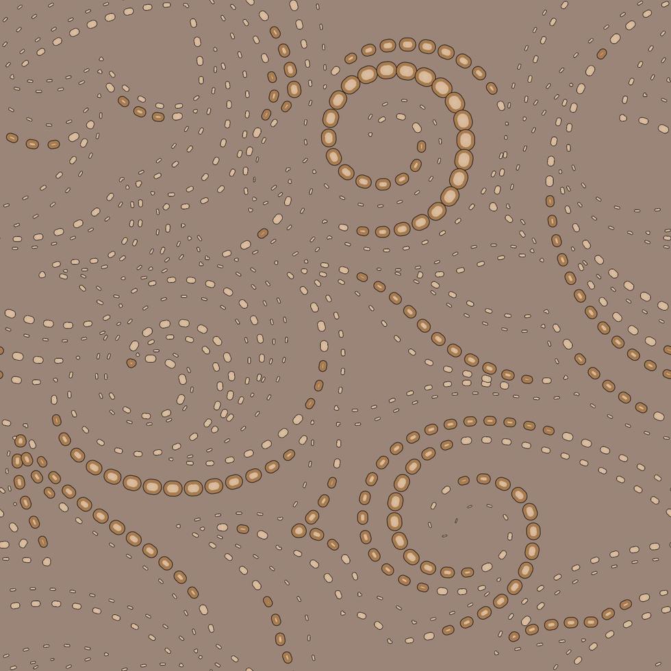 texture géométrique légère de vecteur avec trait noir sur fond beige. spirales et lignes à partir de motifs de formes simples pour tissus ou papier.