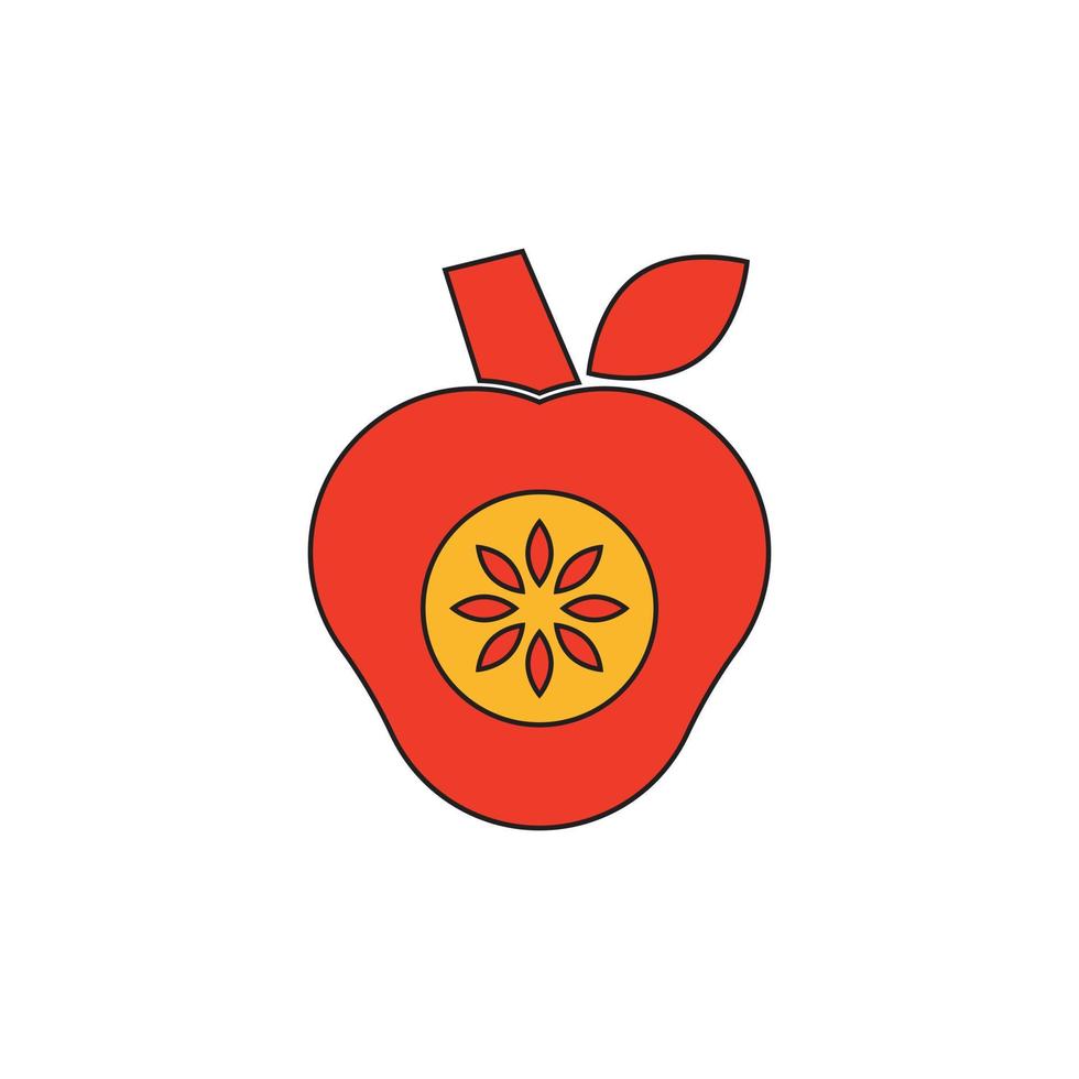 en bonne santé rouge fruit logo vecteur icône.