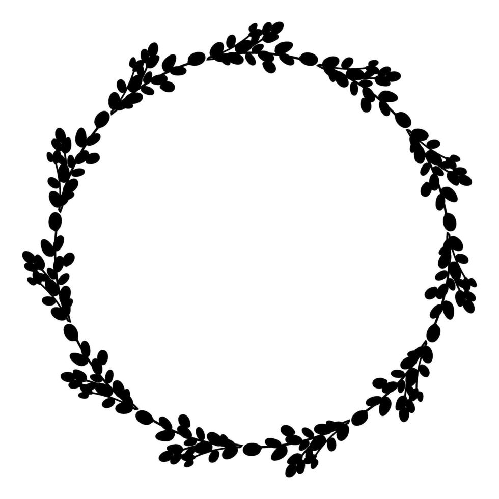 guirlande de saule de pâques. couronne ronde de branches de saule. illustration vectorielle isolée sur fond blanc. conception pour Pâques, mariage, décor de printemps vecteur