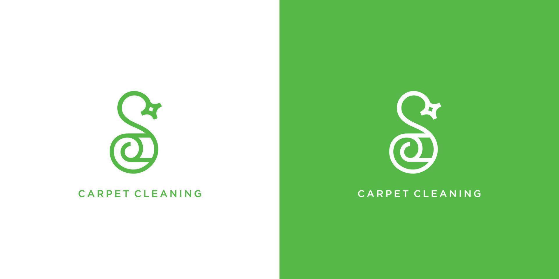 unique et moderne tapis nettoyage s logo conception vecteur