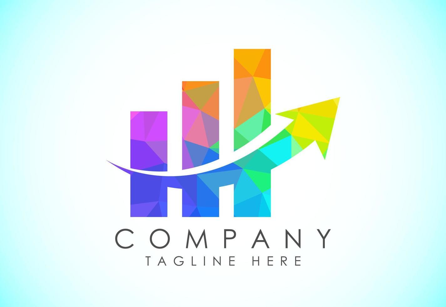 logo finance et comptabilité modèle vectoriel de conception de style art low poly, logo finance d'entreprise