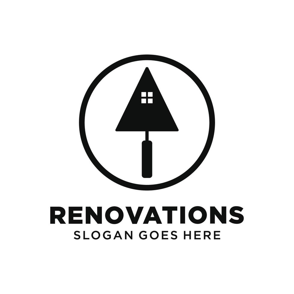 vecteur de conception de logo de rénovation domiciliaire