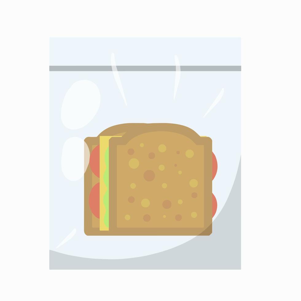 sandwich. pain avec fromage, tomate et salade. nourriture icône. plat illustration vecteur