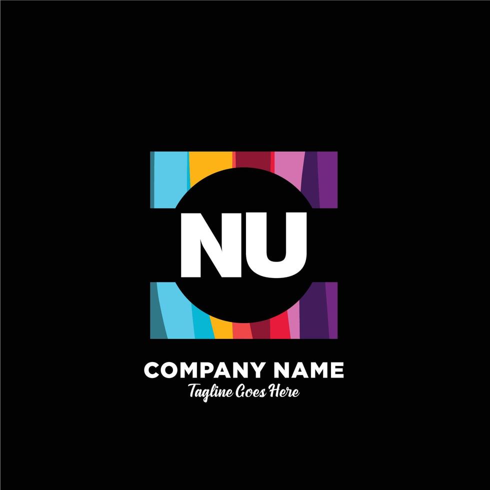 nu initiale logo avec coloré modèle vecteur. vecteur