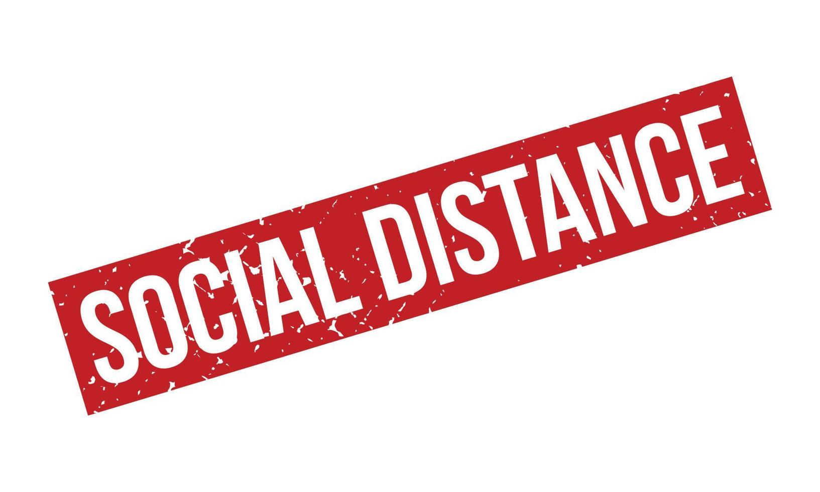 social distance caoutchouc timbre. rouge social distance caoutchouc grunge timbre joint vecteur illustration