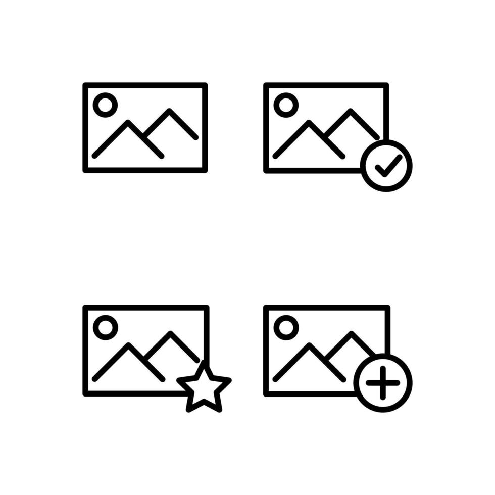 image, étoile, plus, vérifier signe vecteur icône