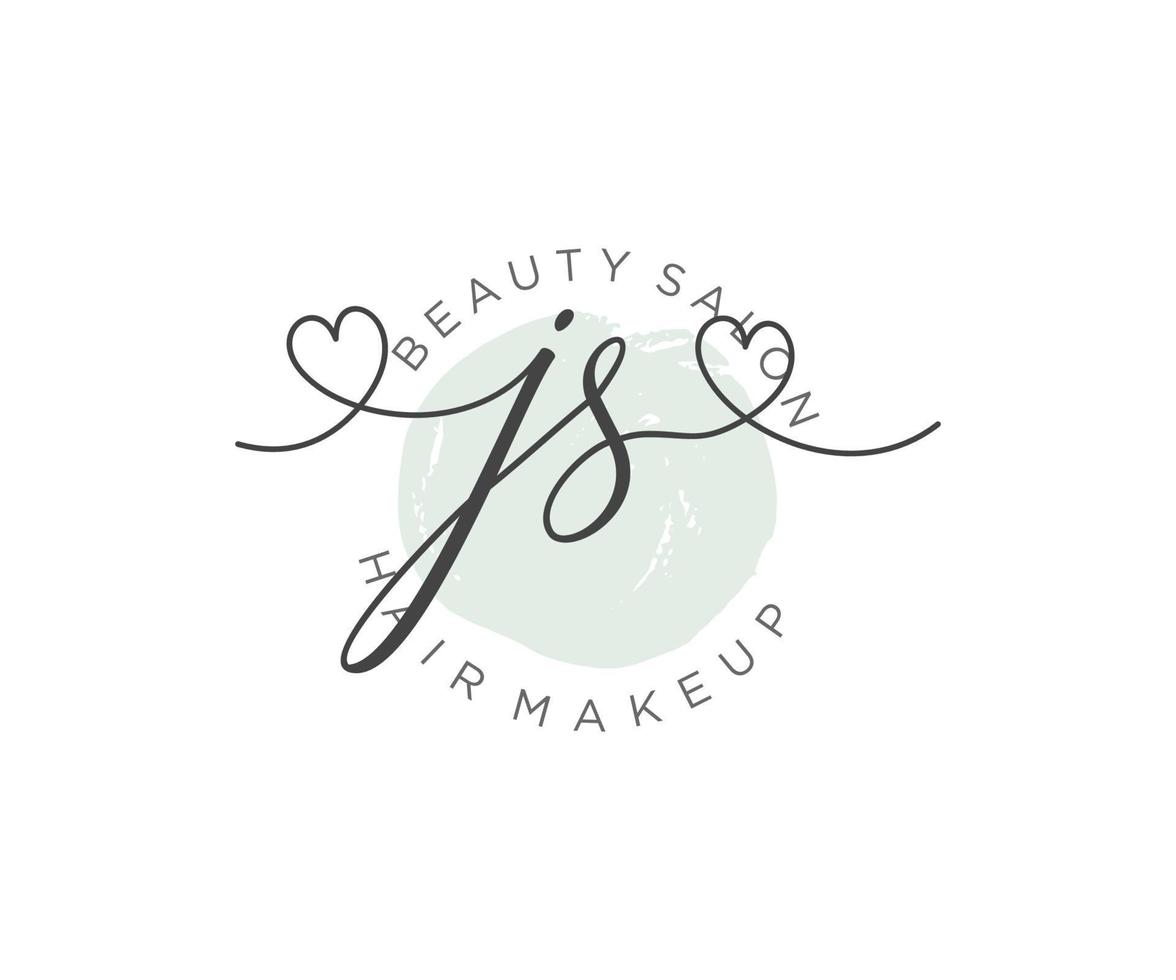 initiale js féminin logo collections modèle. écriture logo de initiale signature, mariage, mode, bijoux, boutique, floral et botanique avec Créatif modèle pour tout entreprise ou entreprise. vecteur