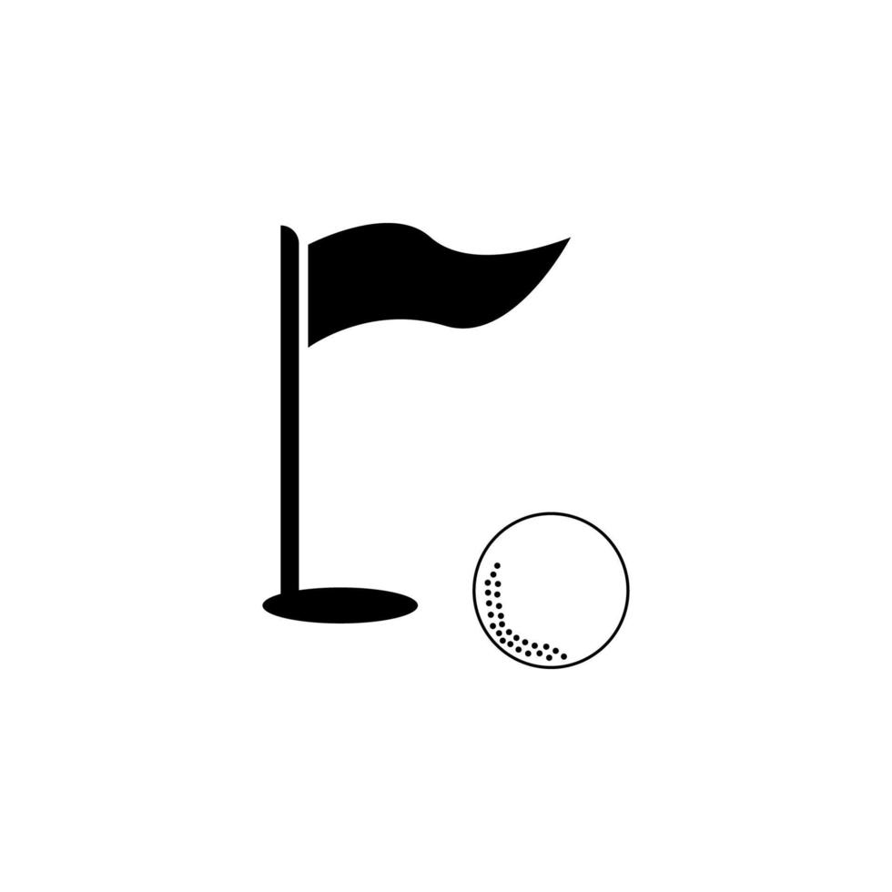 le golf drapeau et le golf Balle vecteur icône