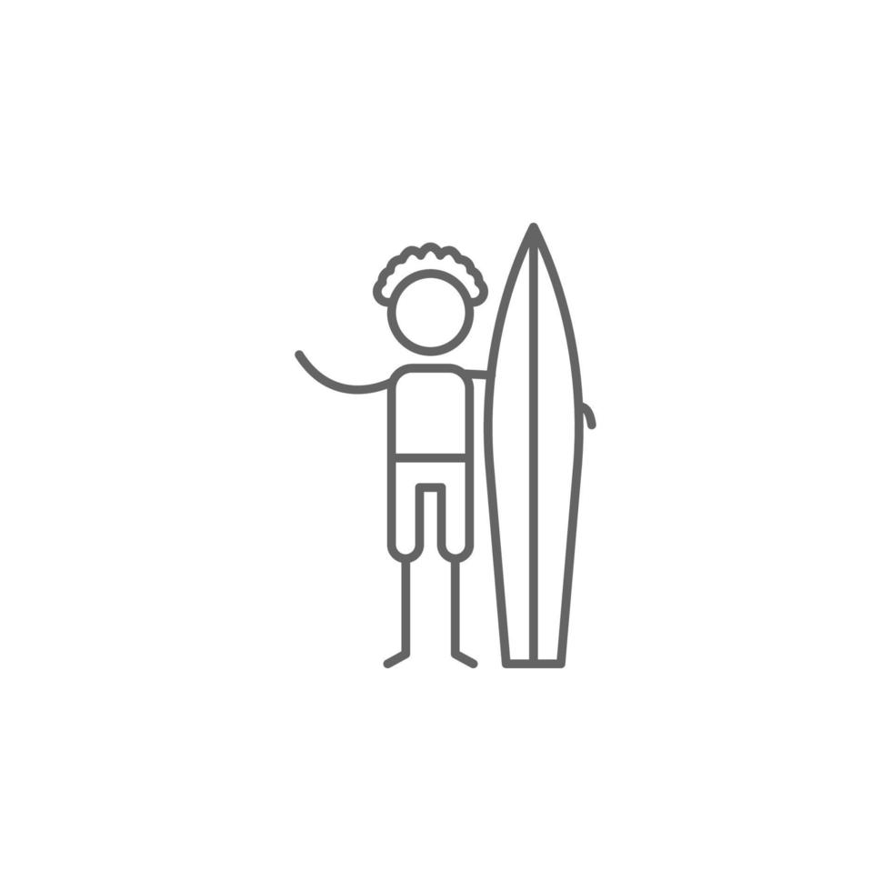 surfeur, aventure vecteur icône