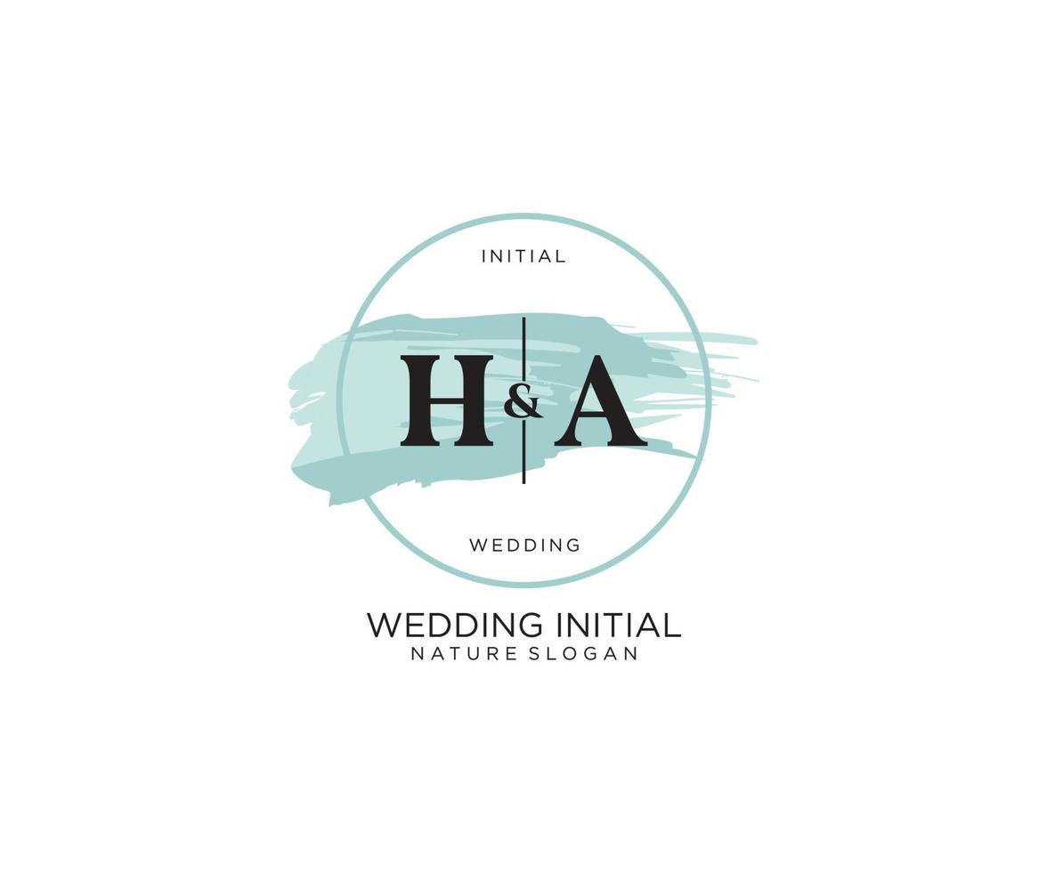 initiale Ha lettre beauté vecteur initiale logo, écriture logo de initiale signature, mariage, mode, bijoux, boutique, floral et botanique avec Créatif modèle pour tout entreprise ou entreprise.