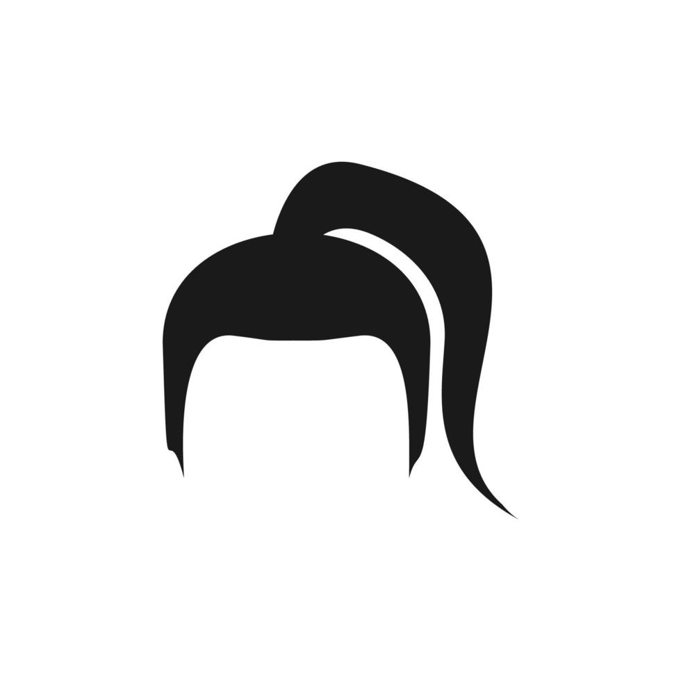 cheveux, femme, la Coupe de cheveux chignon vecteur icône