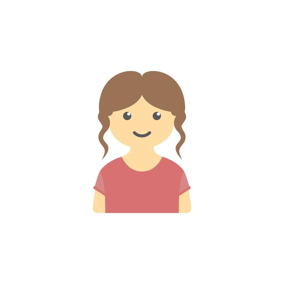 avatar de fille coloré vecteur icône
