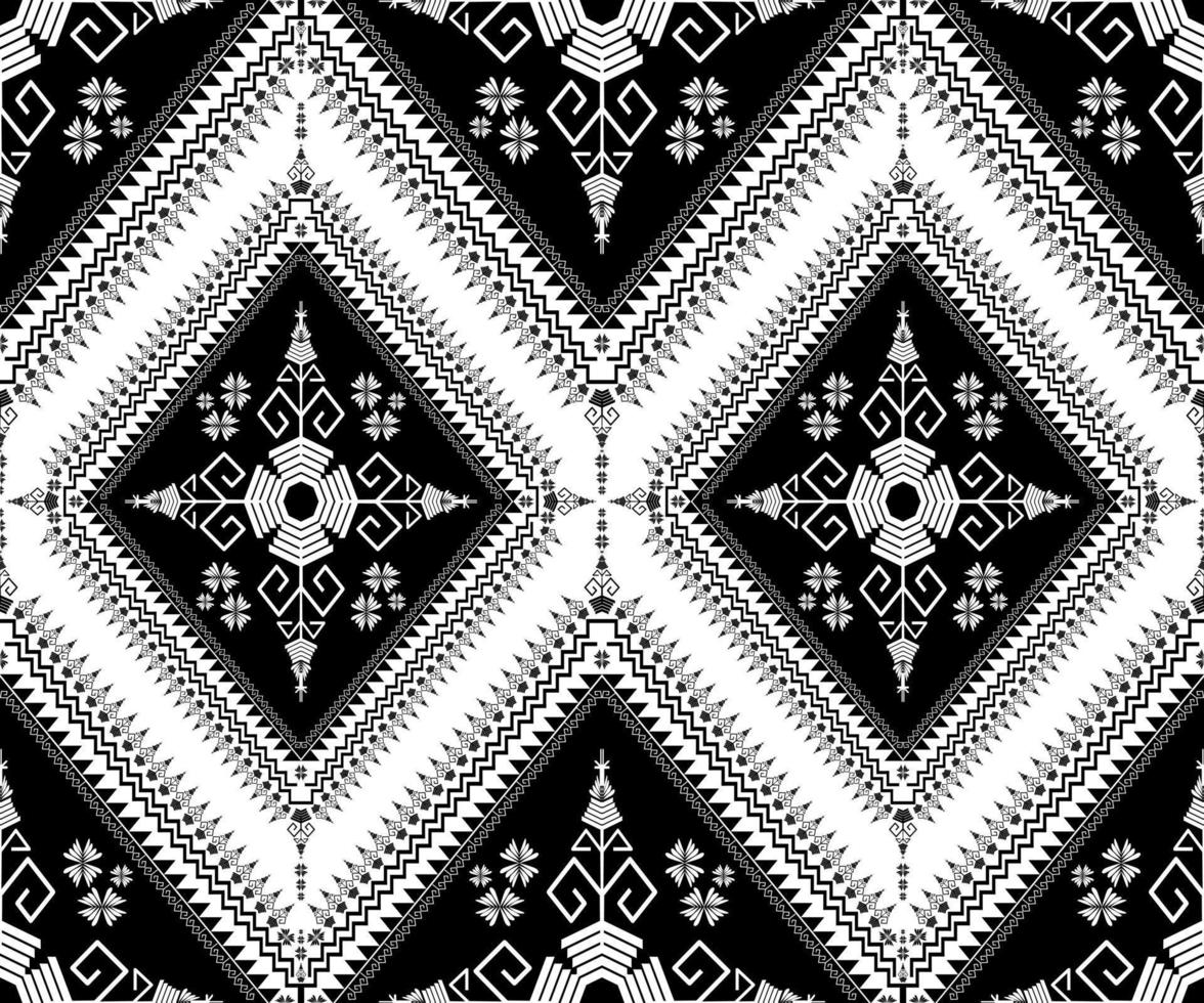 ethnique populaire géométrique sans couture modèle dans noir et blanc Ton dans vecteur illustration conception pour tissu, tapis, tapis, foulard, emballage papier, tuile et plus