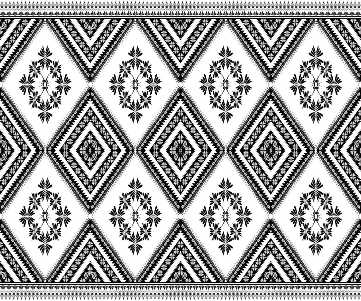 ethnique populaire géométrique sans couture modèle dans noir et blanc Ton dans vecteur illustration conception pour tissu, tapis, tapis, foulard, emballage papier, tuile et plus