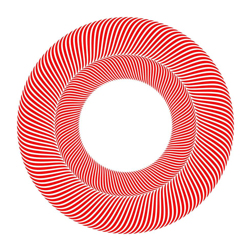 rouge et blanc op art spirale cercles logo vecteur