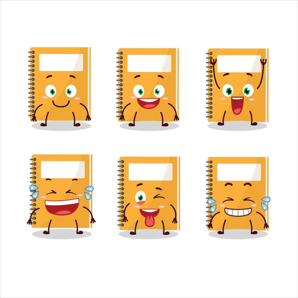 dessin animé personnage de Orange étude livre avec sourire expression vecteur