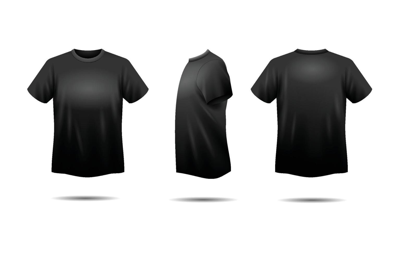 3d noir T-shirt ensemble vecteur