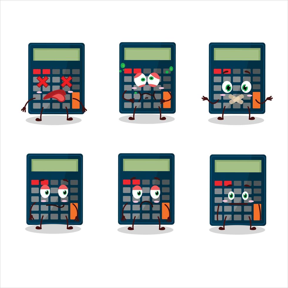 calculatrice dessin animé dans personnage avec Nan expression vecteur