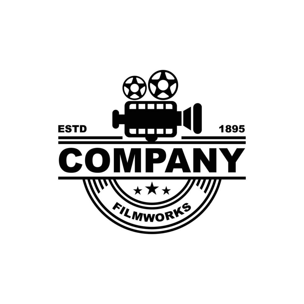 ancien vidéo caméra logo pour film cinéma production vecteur