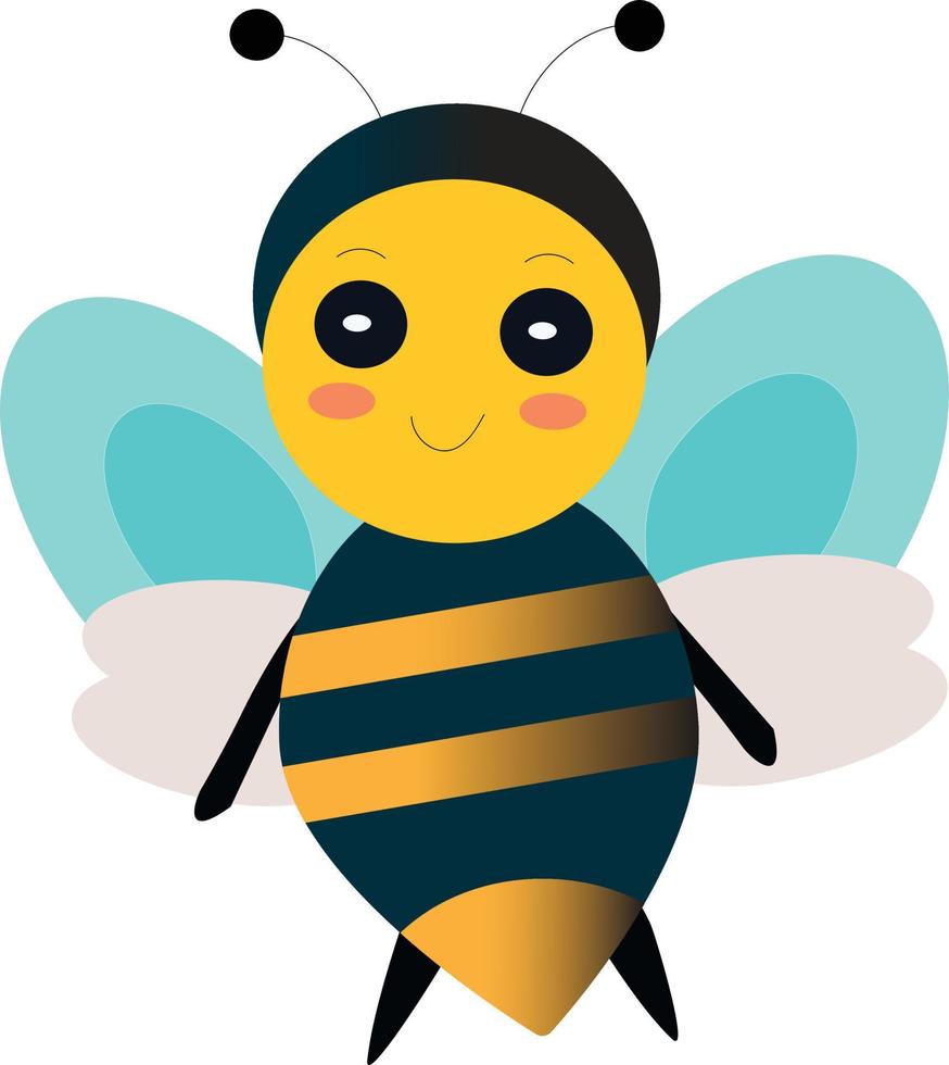 mignonne illustration de une abeille vecteur