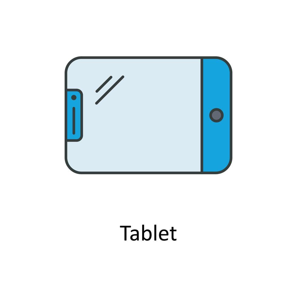 tablette vecteur remplir contour Icônes. Facile Stock illustration Stock