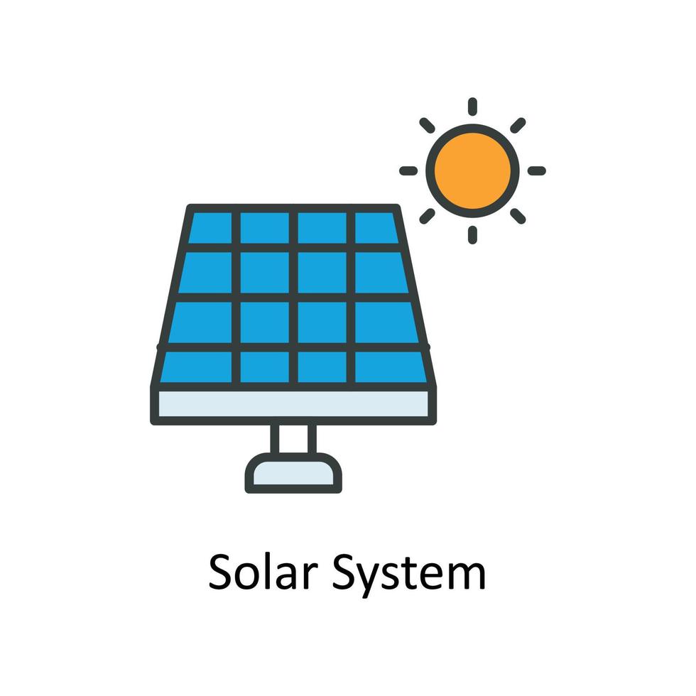 solaire système vecteur remplir contour Icônes. Facile Stock illustration Stock