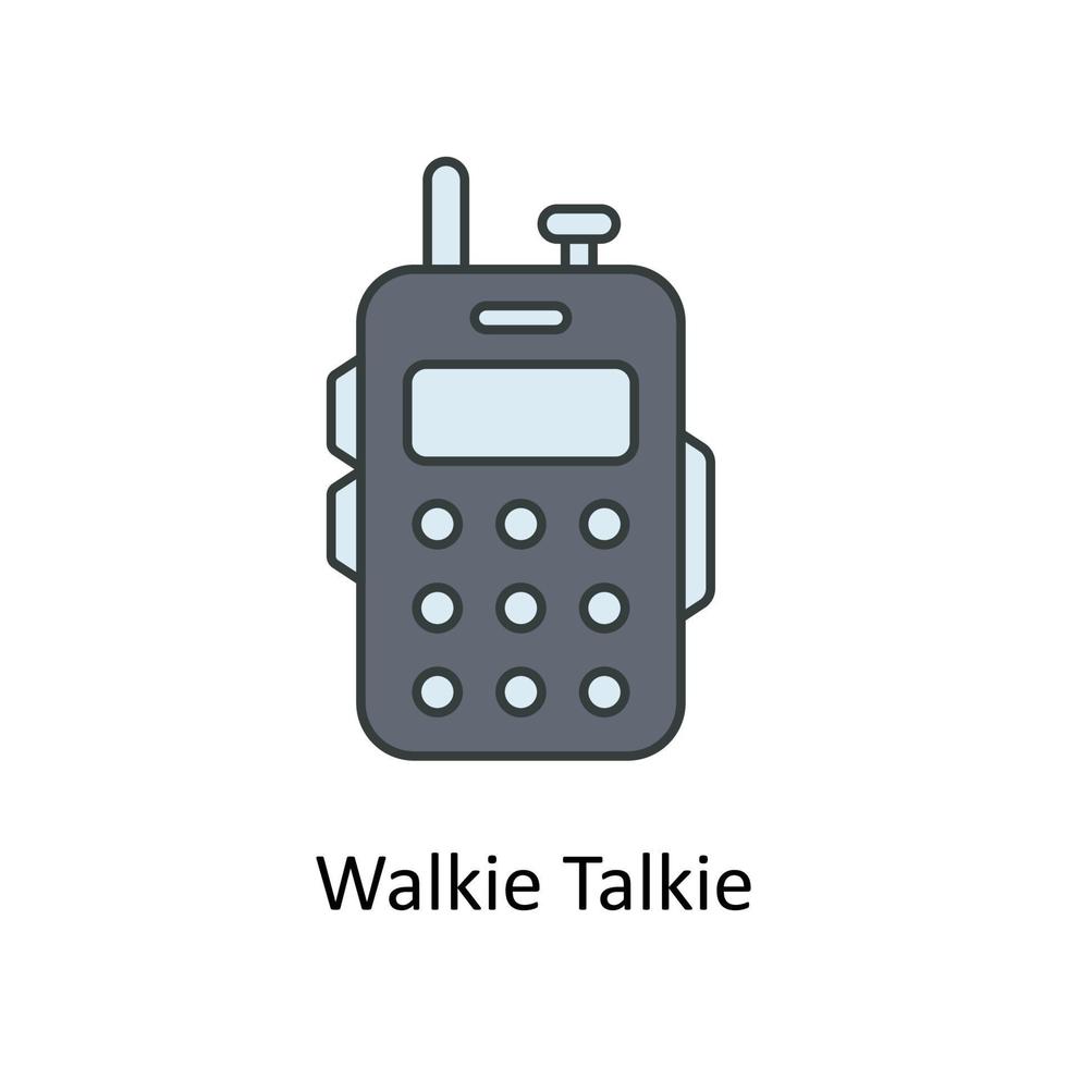 walkie talkie vecteur remplir contour Icônes. Facile Stock illustration Stock