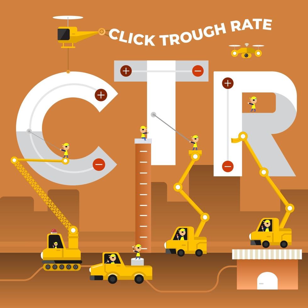 illustrations type de bâtiment taux de clics vecteur